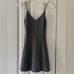 Divided shiny silver strap dress size XS